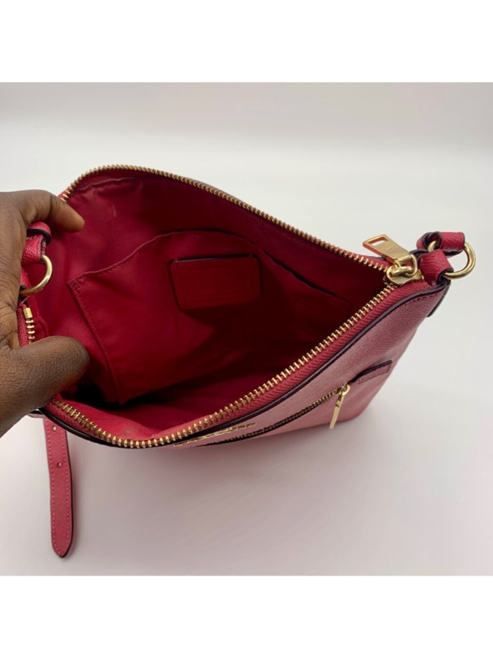 Coach Pink Pebbled Leather Rowan File Bag - Picture 10 of 11